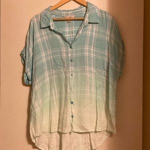 CJ Banks 1X shirt sleeve button down shirt